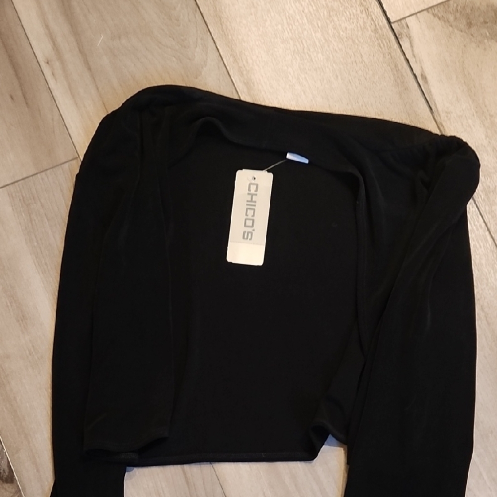 Chico's Black Cropped Blazer - Picture 3 of 3